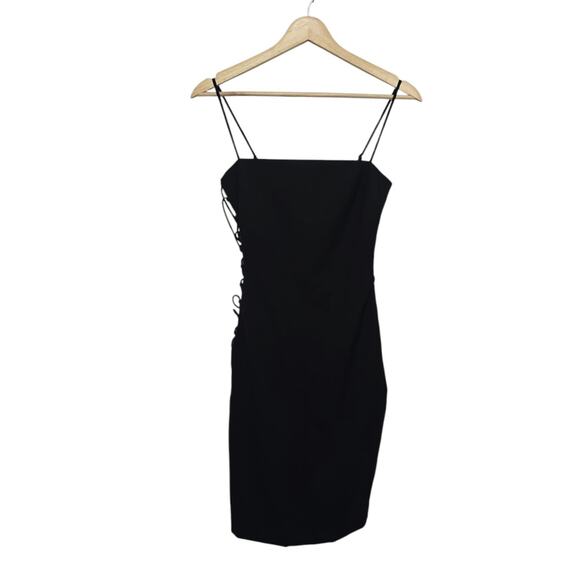 NWT HOUSE of CB Lace-Up Side Tie Bodycon Mini Dress Womens Size Small Sexy Club - Picture 1 of 9